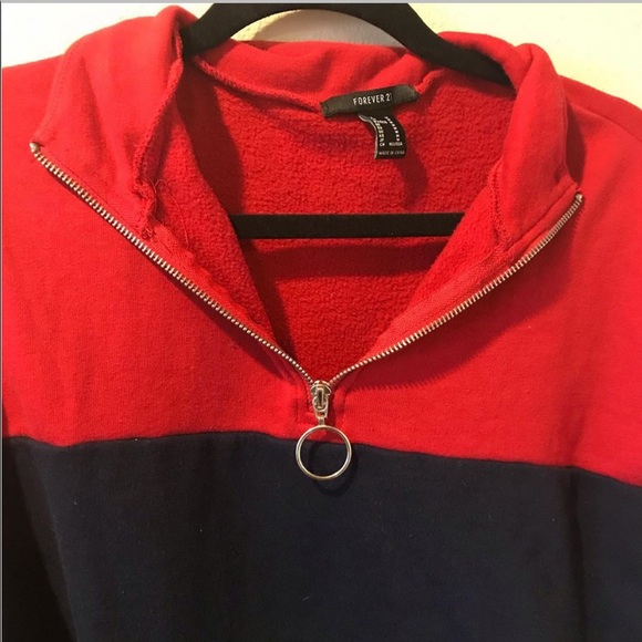 red, blue, and green sweater - Picture 3 of 6